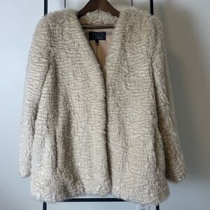 Faux Fur Women’s Teddy Jacket Cream, Medium